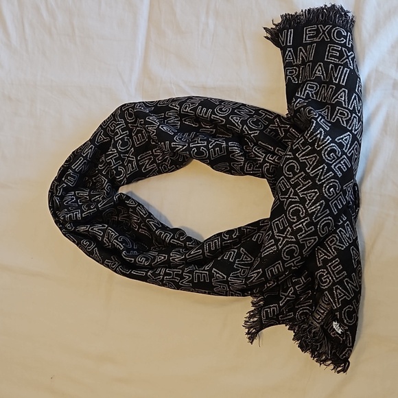 Armani Exchange Black and Silver Scarf